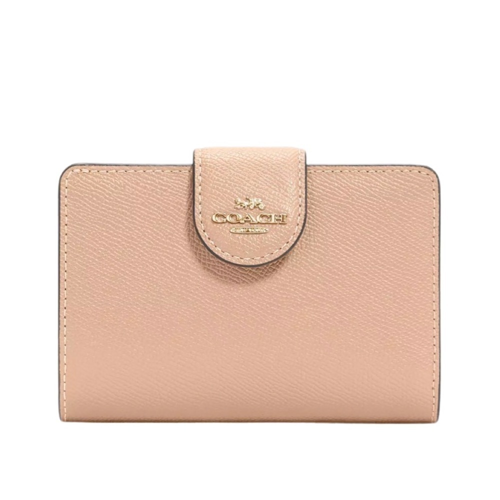 Coach Medium Corner Zip Wallet Gold/Taupe Color - Picture 1 of 5